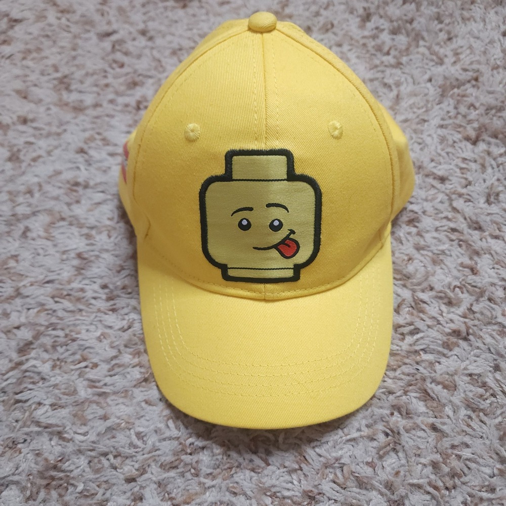 LEGO Baseball Cap Kids One Size Yellow Minifigure Head Snapback Hat